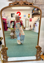 Load image into Gallery viewer, Floral Print Frayed Edge Twill Woven Overalls
