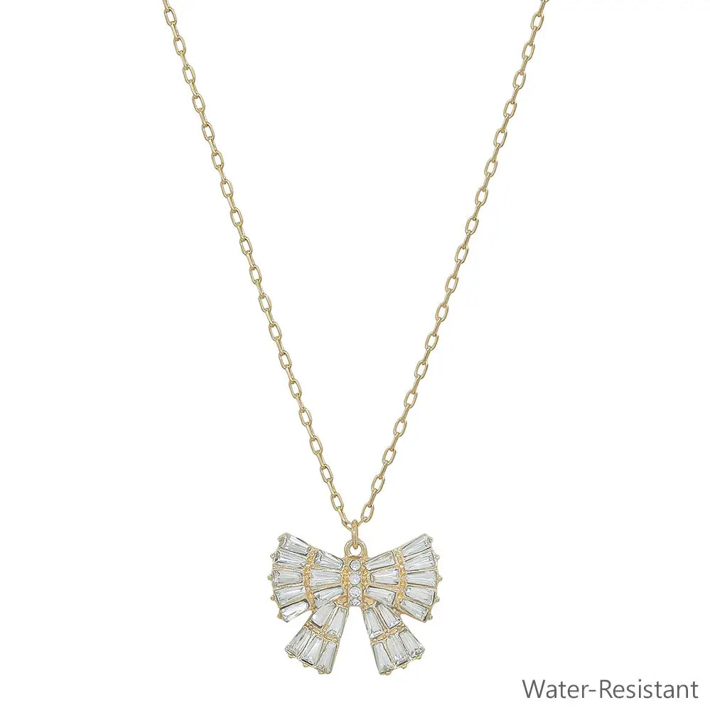 Gold Chain with Rhinestone Bow Charm 16