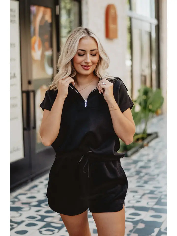 Black Half Zip Scuba Set