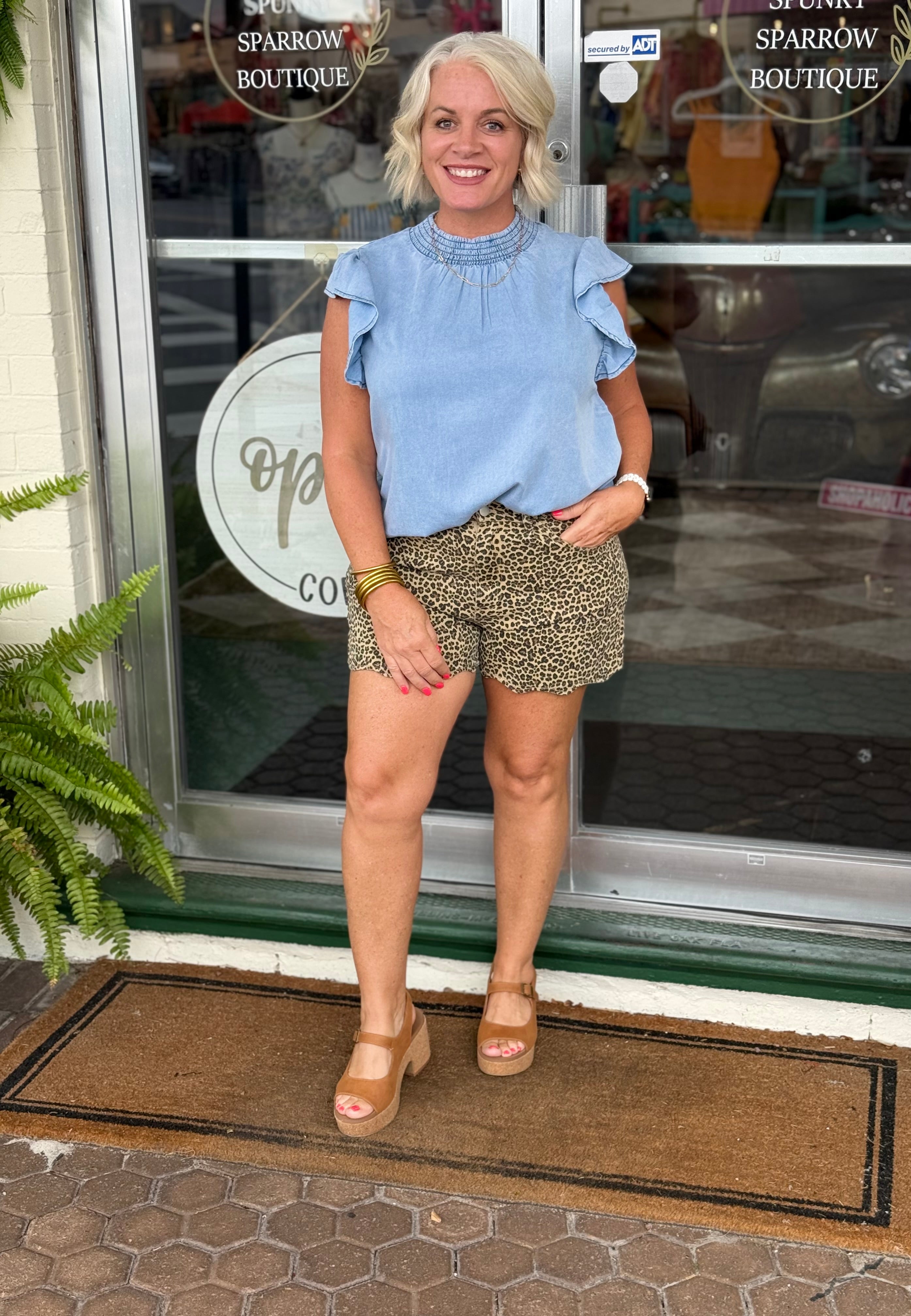 Light Wash  Denim Top
