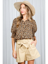 Load image into Gallery viewer, Leopard Print Collar Neck Blouse
