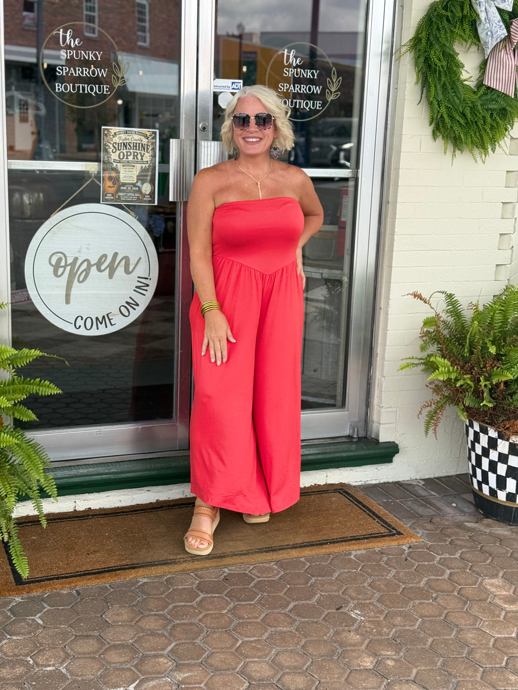 Cherry Tube Strapless  Jumpsuit