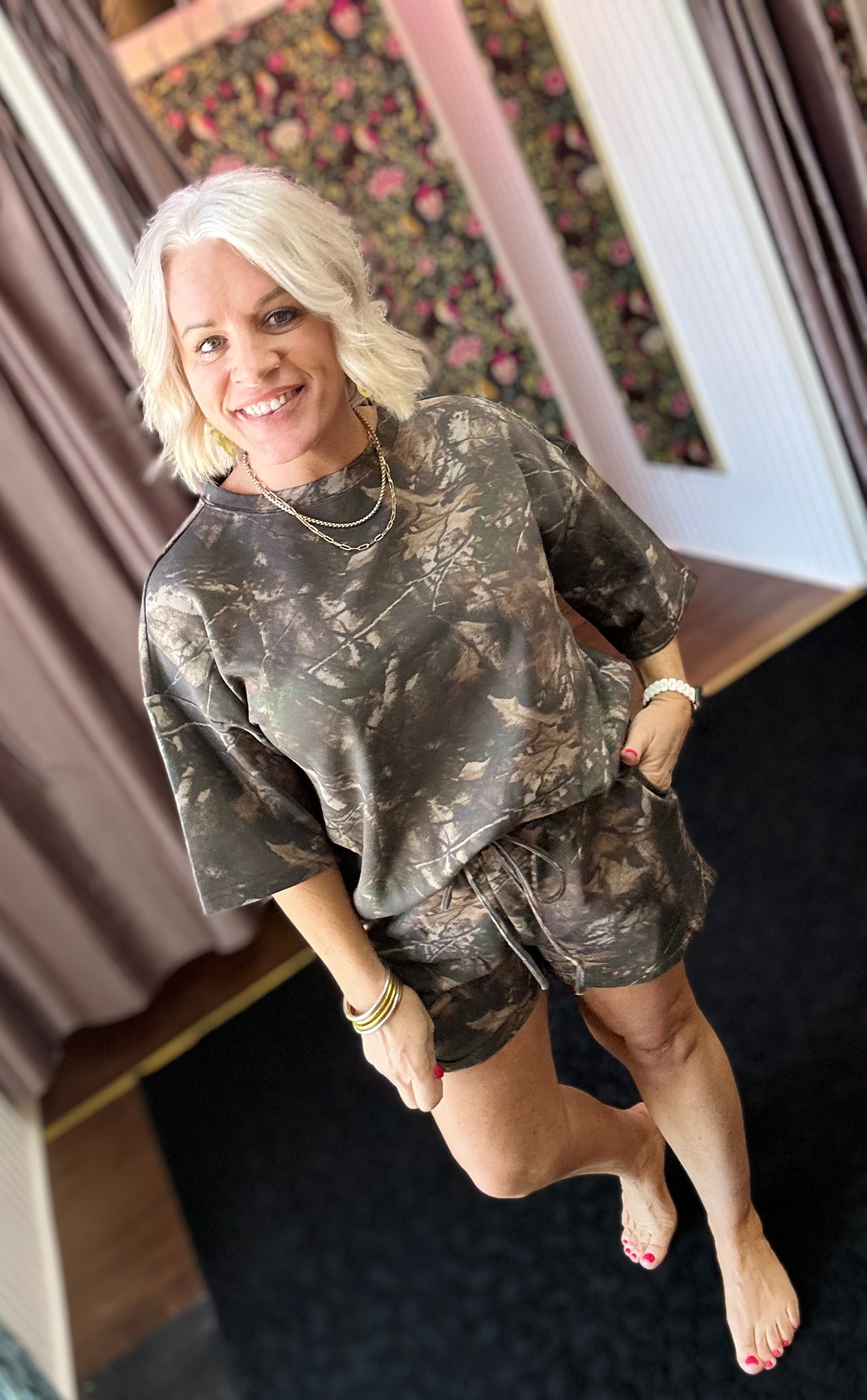 Rustic Camo French Terry Shorts Set