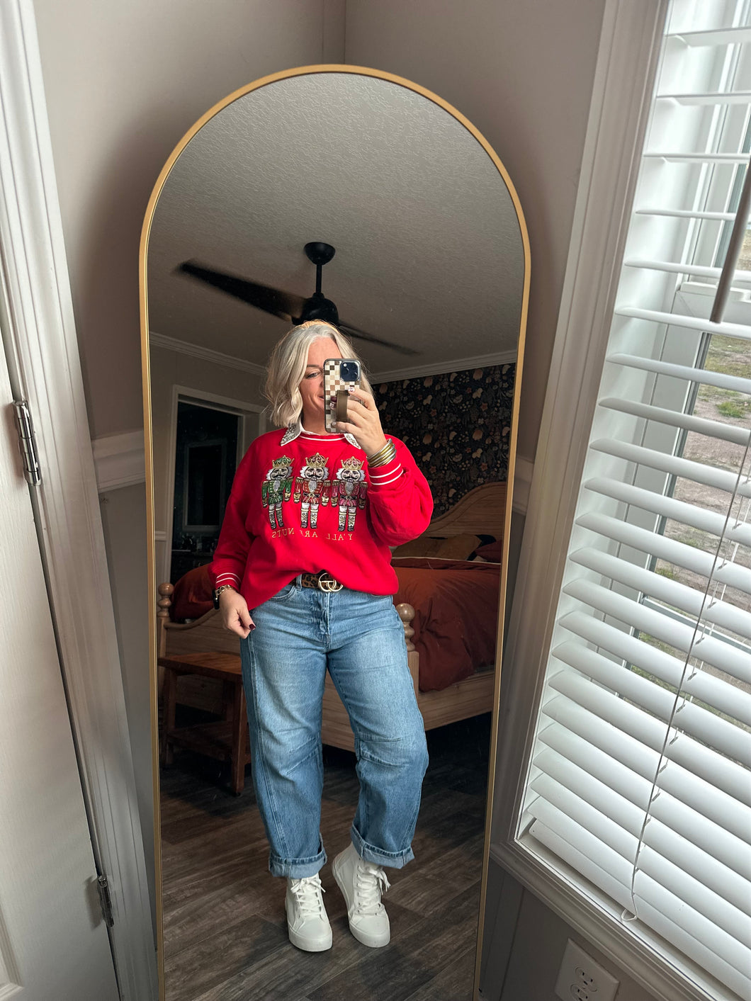 SIMPLY SOUTHERN VARSITY NUTCRACKER PATCH SWEATSHIRT