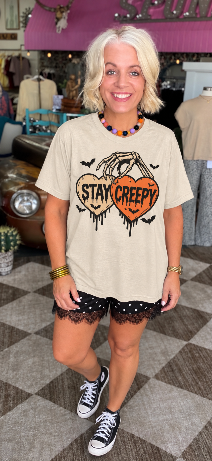 Clearance Stay Creepy Halloween Graphic Tee