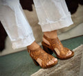 Pierre Dumas tooled block heel wedge