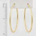 Textured Gold 2" Thin Hoop Earrings