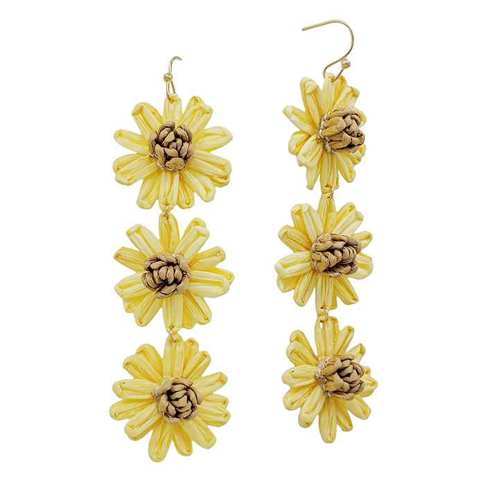 Yellow and Brown Paper Flower Three Drop 2.5