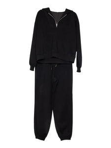 Black Scuba Pants Set Athletic Apparel