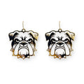Gold Thin Metal Stamped Bulldog 2" Earring
