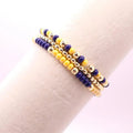Navy Blue and Gold Hematite Game Day Bracelet Stack
