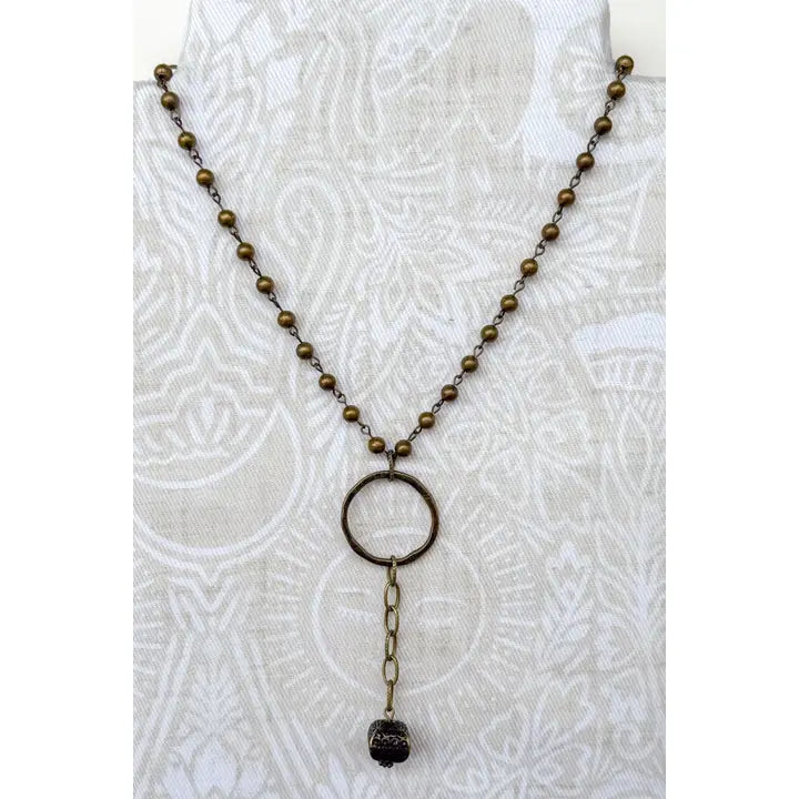 Lobster Clasp Short Bronze Necklace
