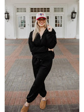 Load image into Gallery viewer, Black Scuba Pants Set Athletic Apparel
