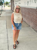 Crochet Open Lace Floral Tank Top