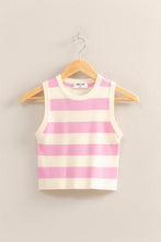 Load image into Gallery viewer, JUNIORS STRIPE KNIT TANKS IN PINK OR TAN
