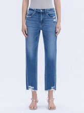 Load image into Gallery viewer, LOVERVET High Rise Frayed Hem Crop Straight Jeans
