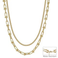 Double Layered Gold Beaded with Chain 16"-18" Multiway Necklace