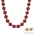 Water Resistant 16mm Maroon Beaded Necklace