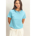Blue Crew Neck Cotton T-Shirt