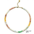 Green and Yellow Natural Stone Semi-Precious Glass Mixed Necklace