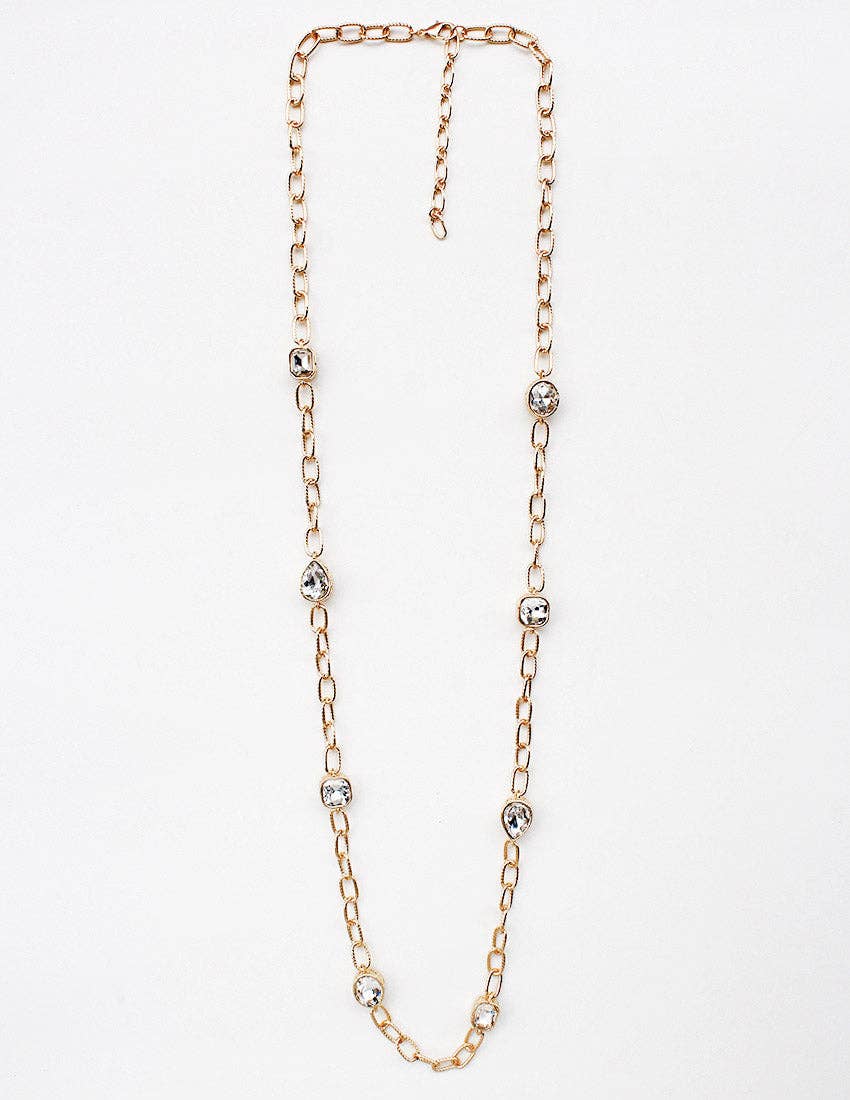 Gold Open Chain with Clear Stones 32