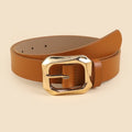 Cognac Textured Angled Rectangle Shaped Buckle