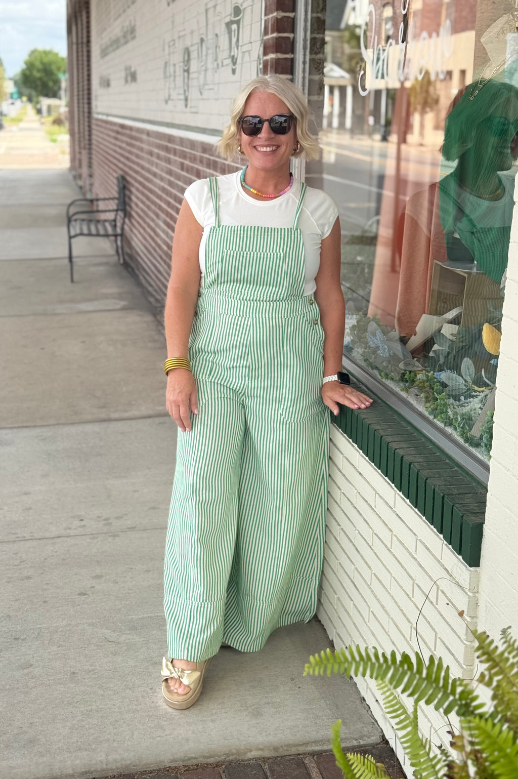 GREEN STRIPE OVERALLS