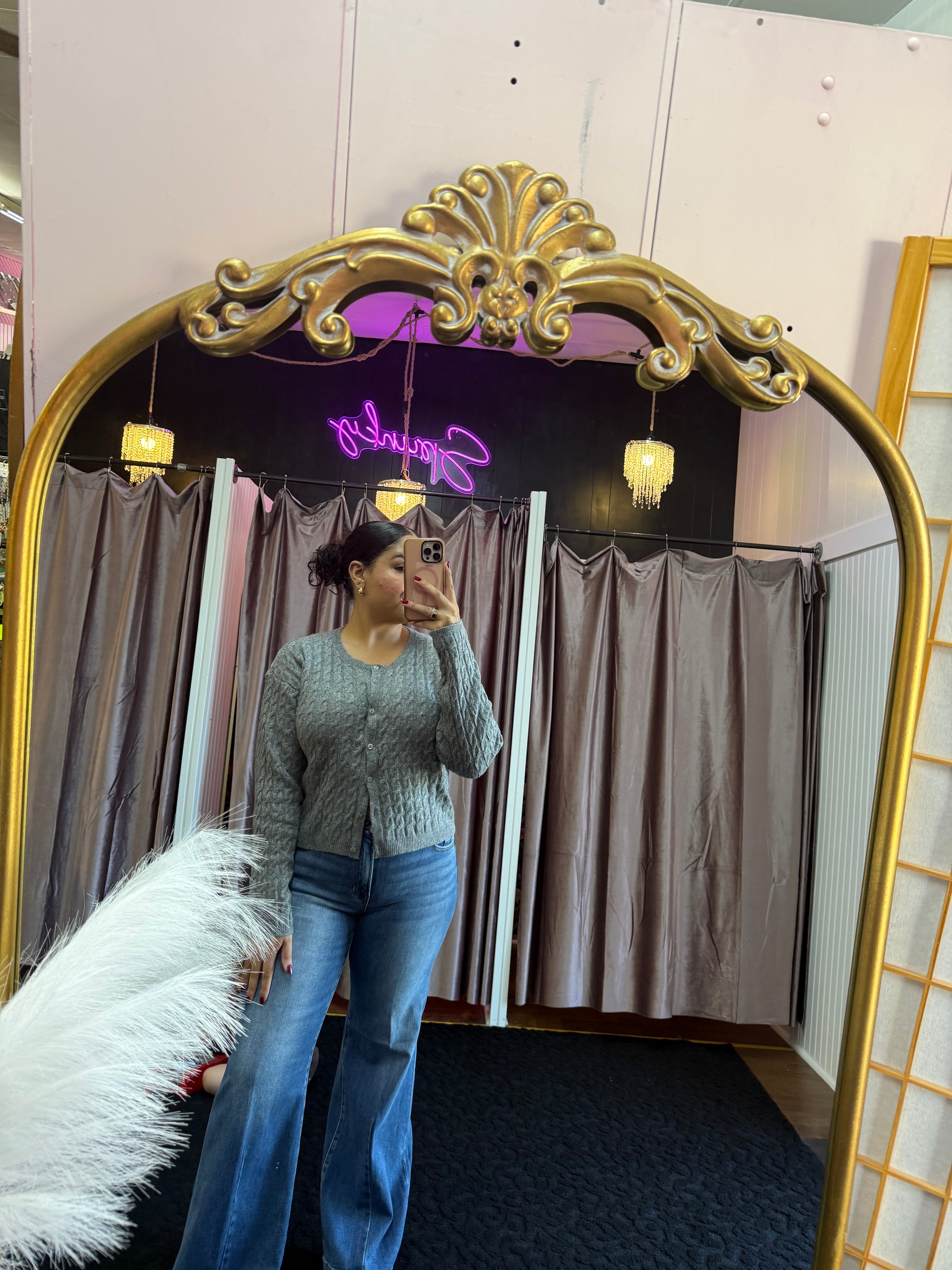 Risen Medium Wash Wide Leg Jeans With Flared Look