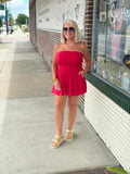 Ruby Double Layered Strapless Tube Top Romper
