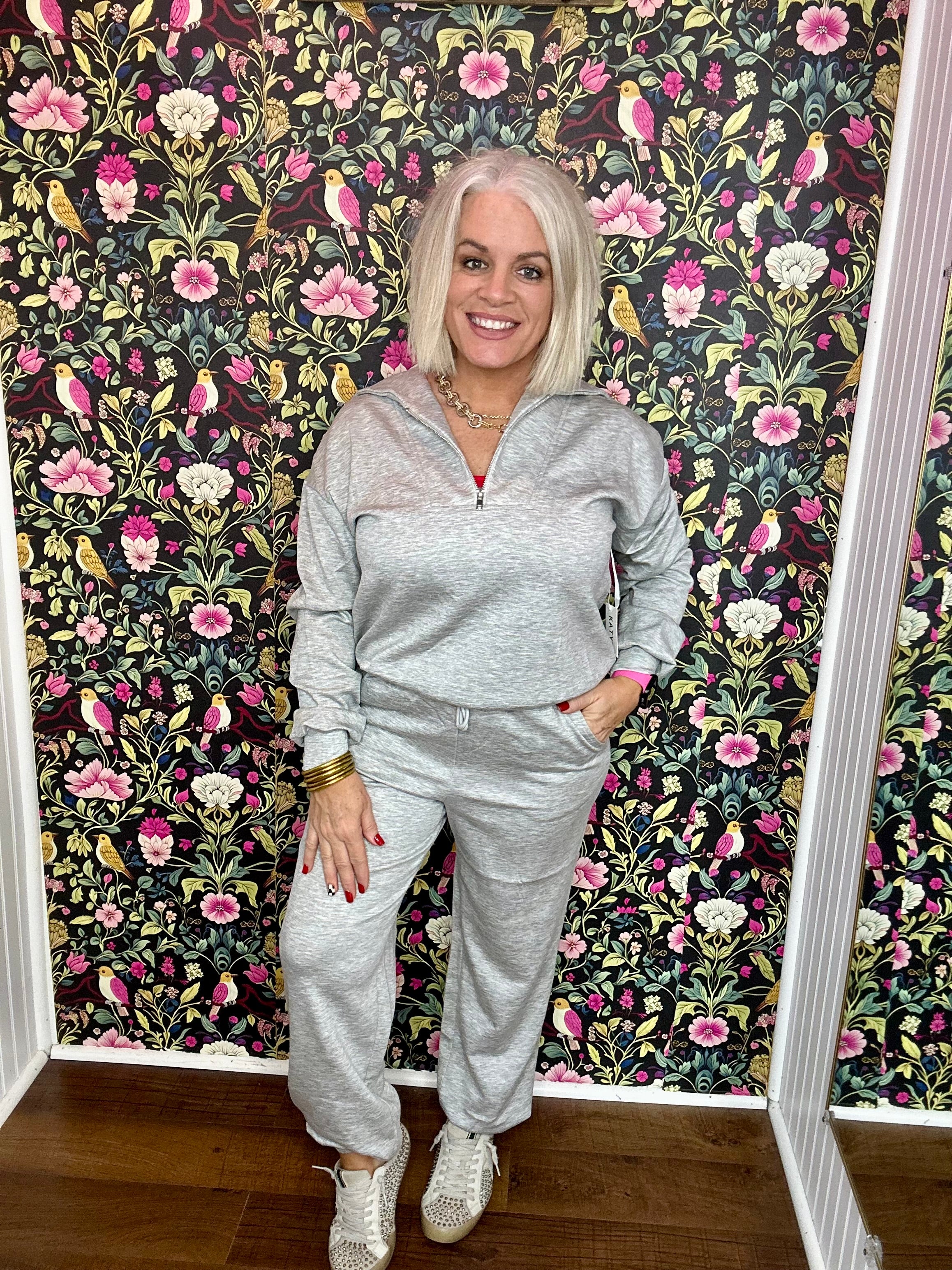 Gray Scuba Pants Matching Set