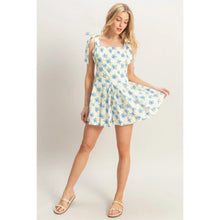 Load image into Gallery viewer, JUNIORS Floral Self-Tie Shoulder Straps Romper
