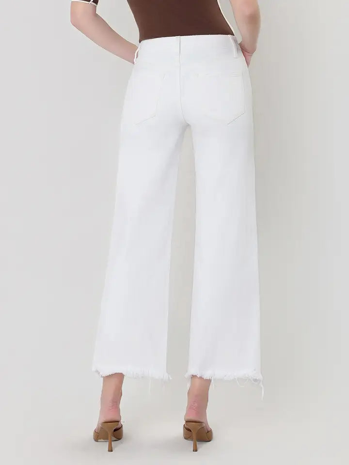 Vervet Uneven Raw Hem Crop Jeans