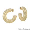 Thick Gold Spiral 1.5" Hoop Earring