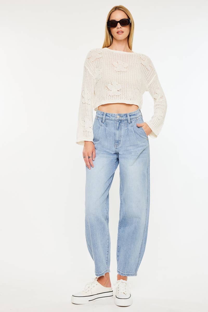 KANCAN ULTRA HIGH RISE WIDE TAPERED FIT JEANS
