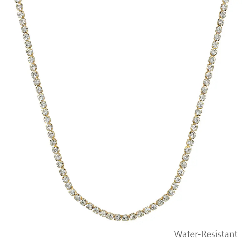 Clear Crystal Tennis Chain 16"-18" Necklace