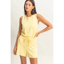 Load image into Gallery viewer, LIGHT YELLOW SLEEVELESS ROMPER
