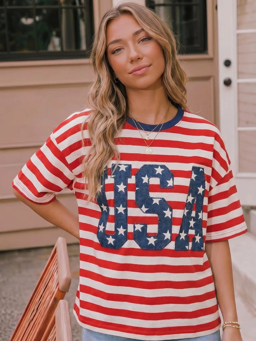 USA 250th Anniversary Commemorative Stripe Tee