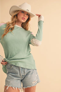 Sage Colorblock Layering Top