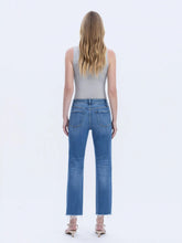 Load image into Gallery viewer, LOVERVET High Rise Frayed Hem Crop Straight Jeans
