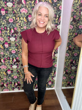 Load image into Gallery viewer, Burgundy Gathered Knit Top
