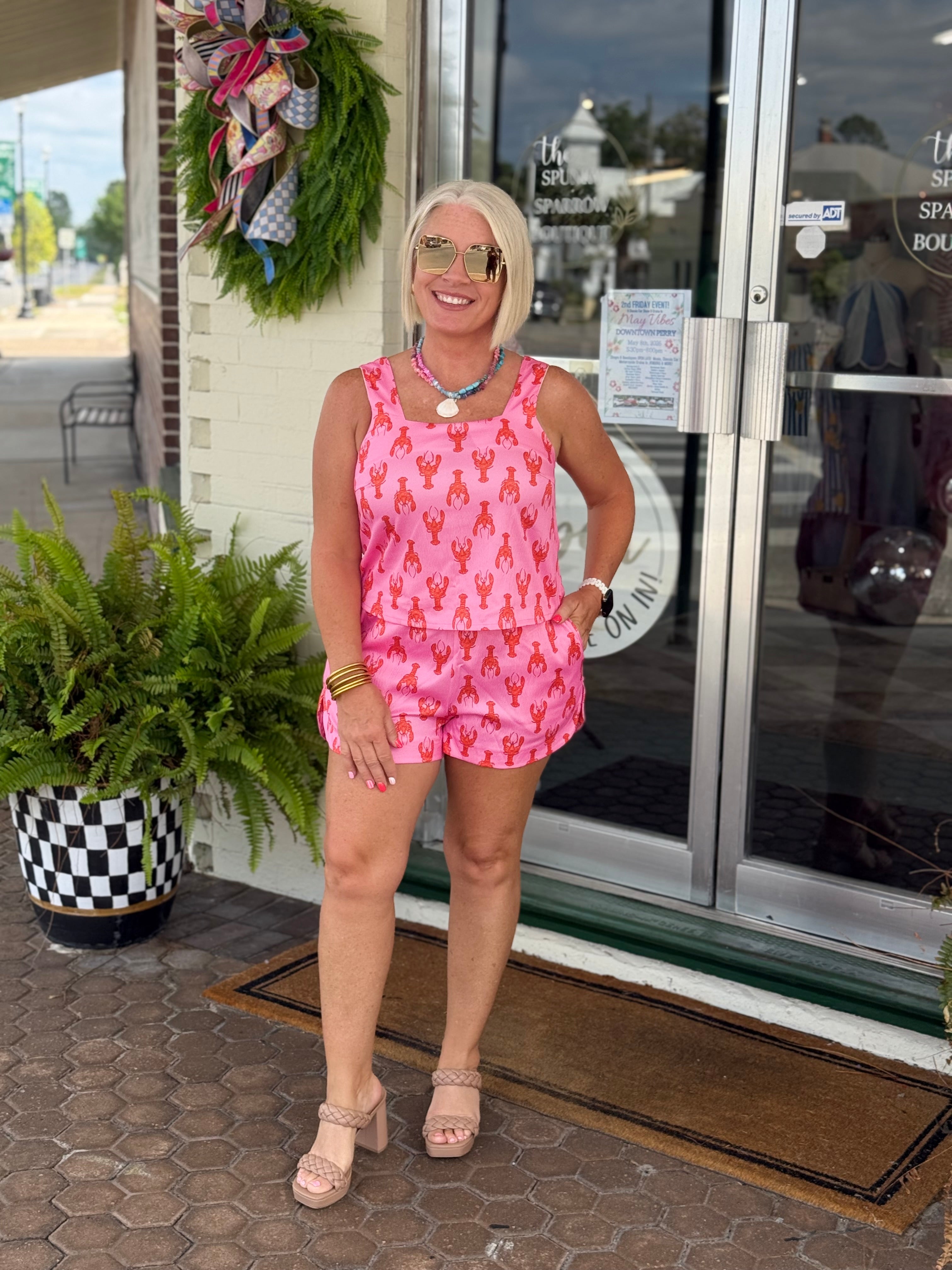 Lobsters Ladies Top and Short Set