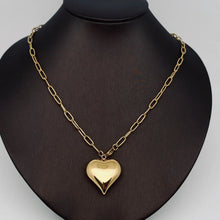 Load image into Gallery viewer, Paper Clip Design Chain Heart-Shaped Charm Necklace
