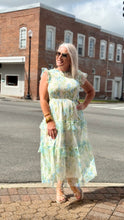 Load image into Gallery viewer, Floral Smocked Ruffle
Detail Tiered Midi Dress
