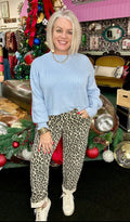 Vervet High Rise Leopard Print Barrel Jeans