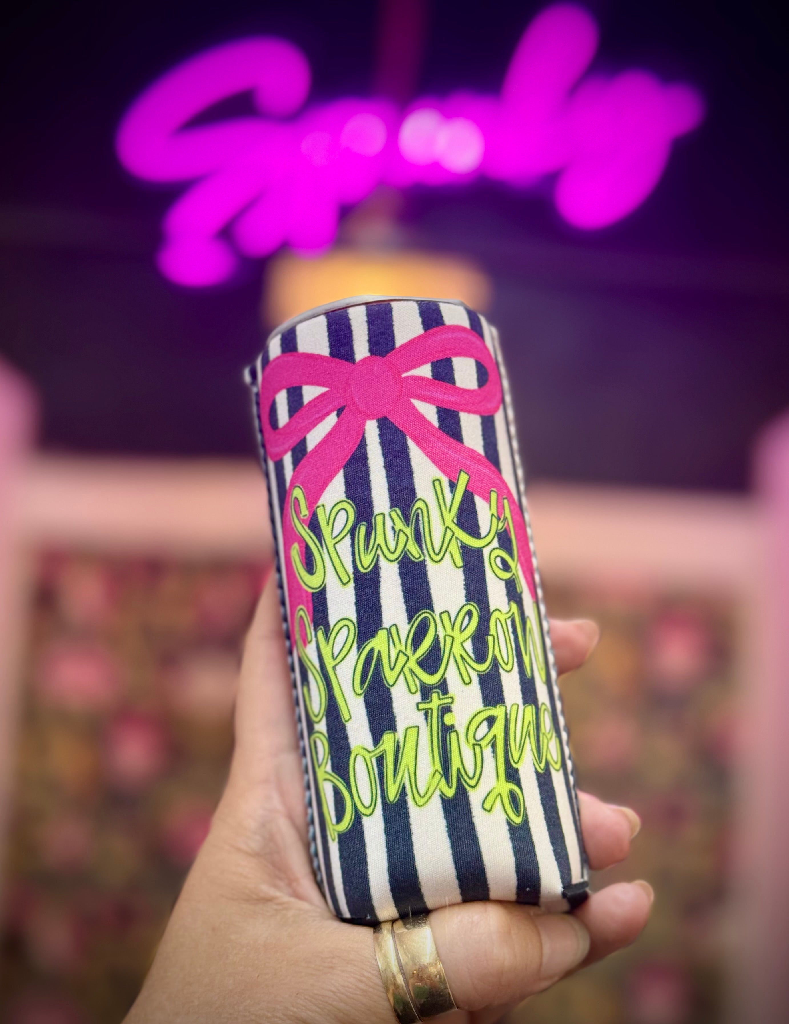 Spunky Sparrow Slim Size Koozie