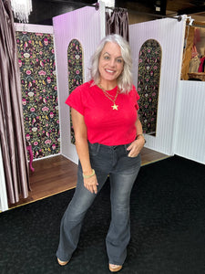 KANCAN Ultra High Rise Black Flare Jeans