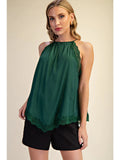 Hunter Green Lace Halter Top