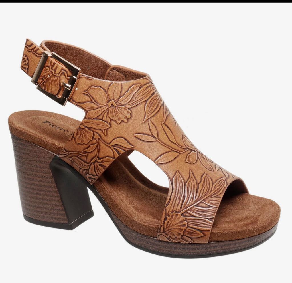 Pierre Dumas tooled block heel wedge
