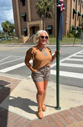 Safari Chic Flutter Sleeve Blouse