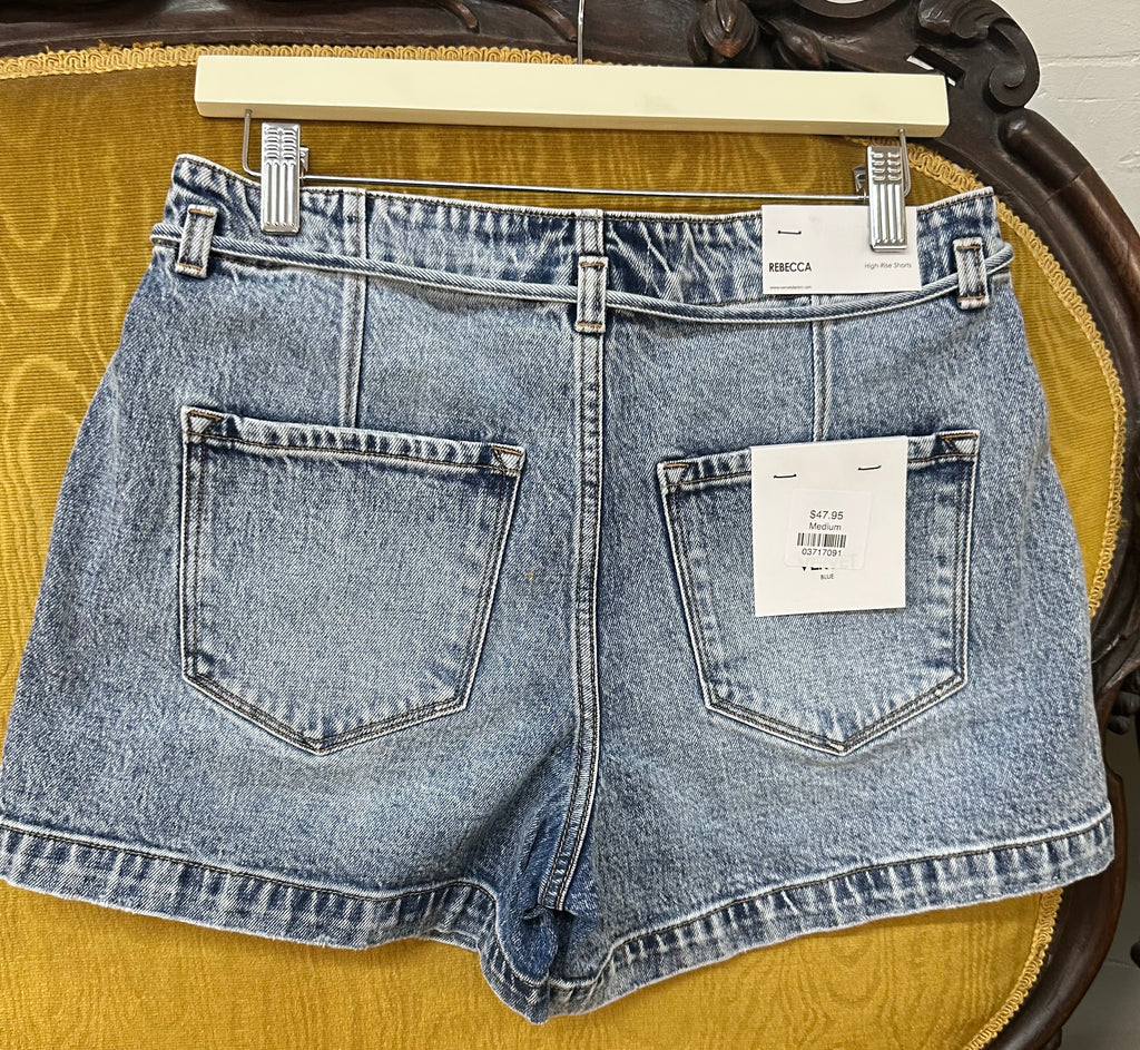 Vervet High Rise Waist Tie Denim Shorts